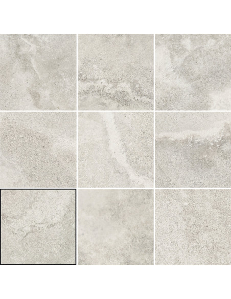 Carrelage piscine effet pierre marbrée CROSS WHITE - 15x15cm