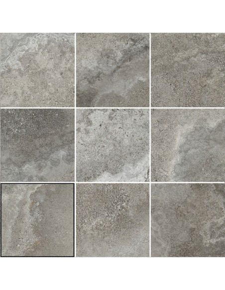 Carrelage piscine effet pierre marbrée CROSS TAUPE - 15x15cm