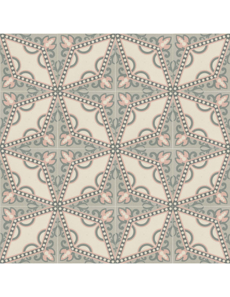 Carrelage aspect carreaux ciment BEL HISTOIRE AGATHE - 15x15cm