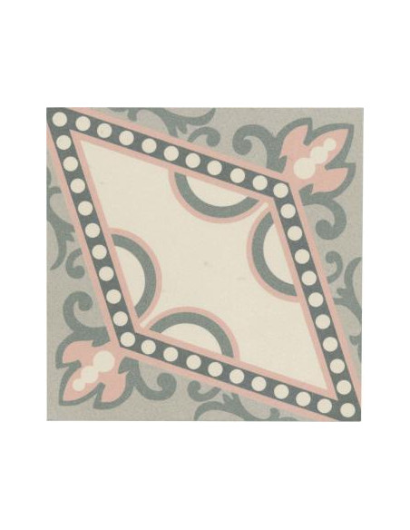 Carrelage aspect carreaux ciment BEL HISTOIRE AGATHE - 15x15cm
