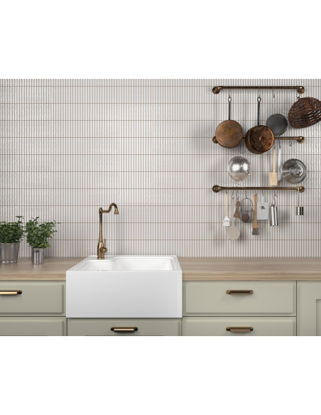 Carreau mosaïque KIT KAT SNOW GLOSSY - 11.5x23cm