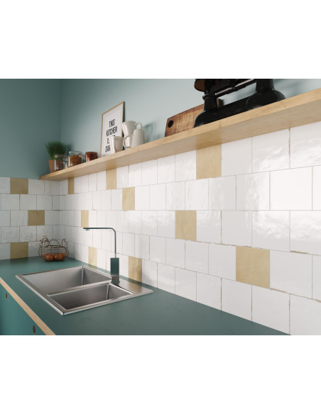 Carreau effet Zellige -  AGADIR NIEBLA - 14.7x14.7cm