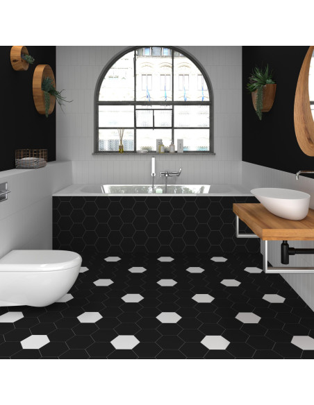 Carrelage hexagonal EXA BLACK - 15x17cm