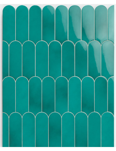 Faience écaille FAN TURQUESE - 7.2x19.5cm