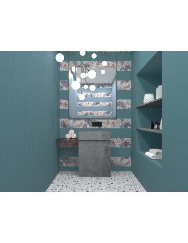 Carreau faience ARTS RAIN BLUE - 20x50cm