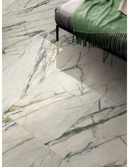 Carrelage effet marbre SUPREME TREASURE CALCATTA EMERALD - 60x120cm