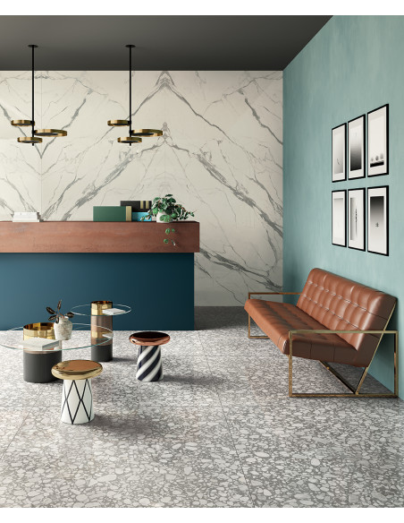 Carrelage inspiration terrazzo SHARDS LARGE GREY - 120x120cm