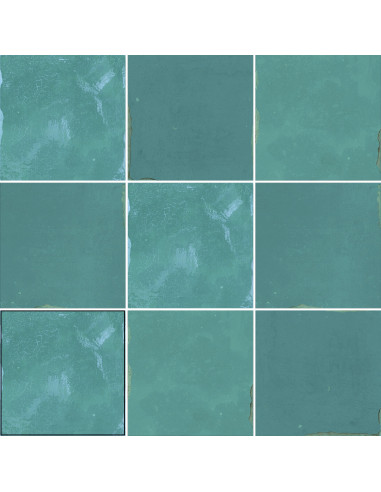 Carreau effet Zellige SOUK TURQUESA - 13x13cm