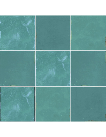 Carreau effet Zellige SOUK TURQUESA - 13x13cm
