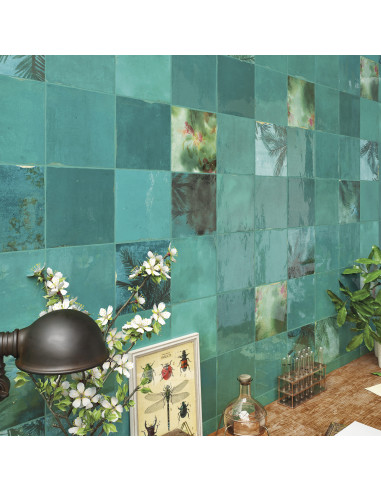 Carreau effet Zellige SOUK TURQUESA - 13x13cm