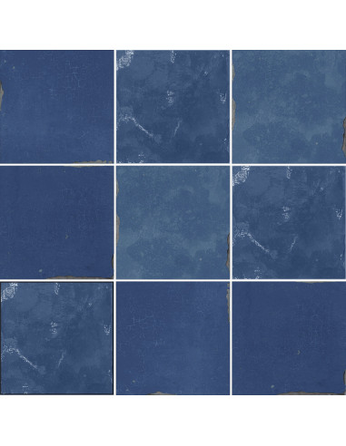 Carreau effet Zellige SOUK BLUE - 13x13cm