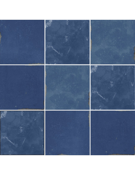 Carreau effet Zellige SOUK BLUE - 13x13cm