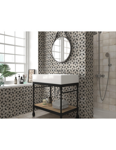 Carrelage inspiration ciment CALETA BLACK -...