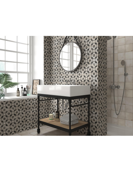 Carrelage inspiration ciment CALETA BLACK - 15x15cm