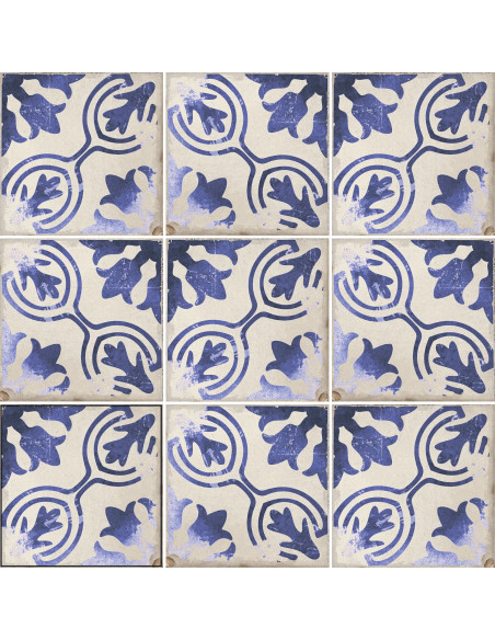 Carrelage inspiration ciment IRUELA BLUE - 15x15cm
