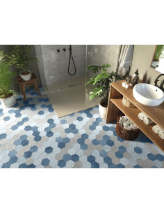 Carrelage hexagonal HEXA OFF DARK BLUE MATT - 10x11cm 2