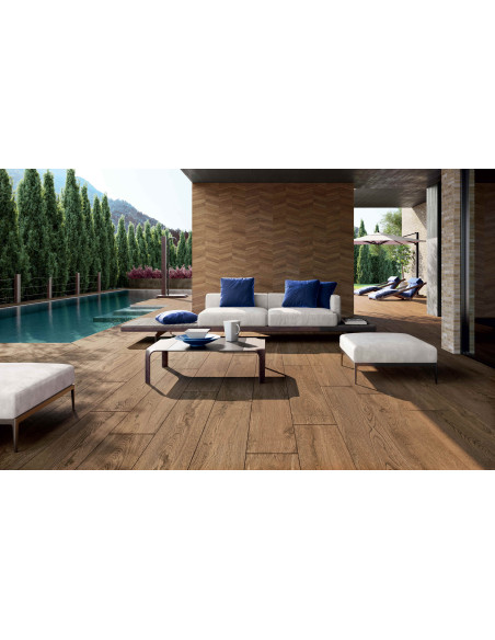 Carrelage extérieur inspiration bois - NORDIC WOOD WALNUT - 30x120/20mm