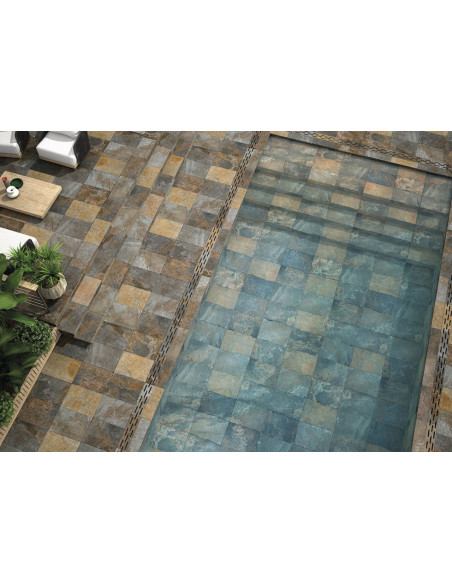 Carrelage piscine effet pierre RIVIERA NATURE - 45x65cm