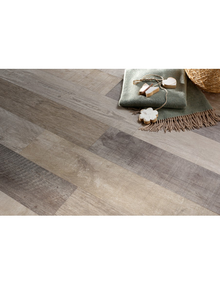 Carrelage effet mix bois NORWAY MIX COLD - 20x120cm