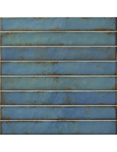 Carreau faience déco RAKU BRICK TURQUOISE -...