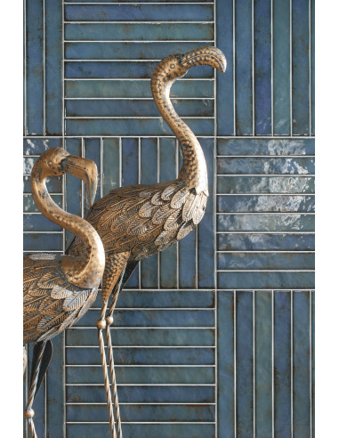 Carreau faience déco RAKU BRICK TURQUOISE -...