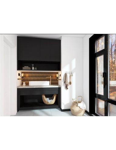 Carrelage feuilles longues dorées  19.5x5.7cm