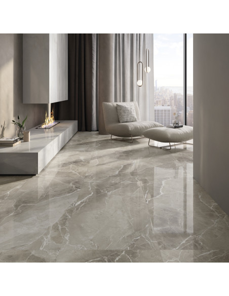 Carrelage grand format effet marbre PURITY MARBEL ELEGANT GREIGE - 120x120cm