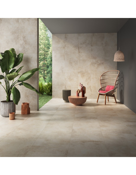 Carrelage format dalle effet béton PAINT BEIGE - 60x120cm