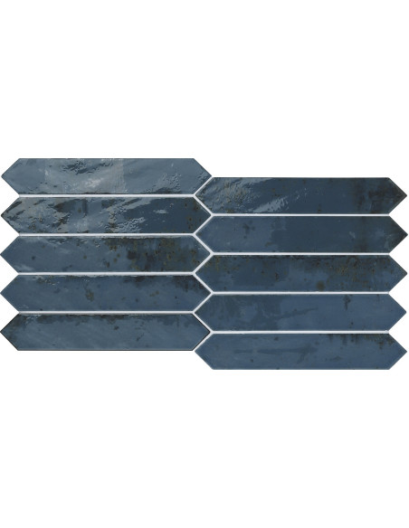 Carreau faience PICKET GRUNGE BLUE - 4.30x24.30cm